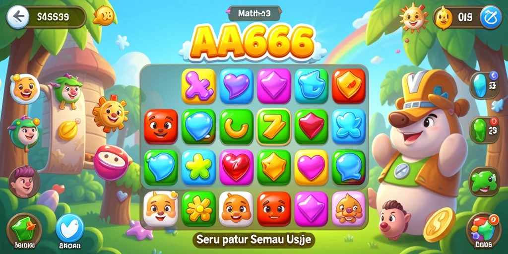 Gameplay seru AA666 dengan pencocokan warna dan tantangan.