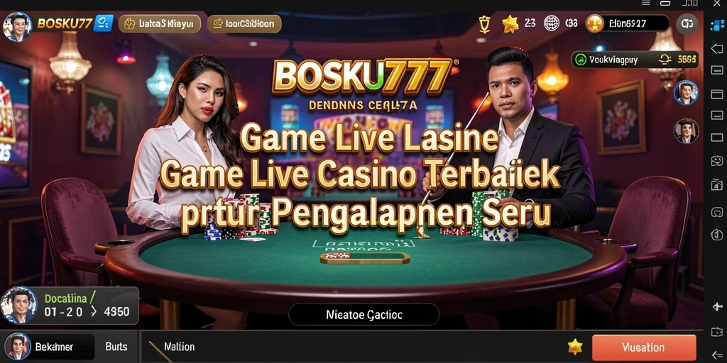 Tampilan gameplay Live Casino yang seru dan interaktif di BOSKU777.