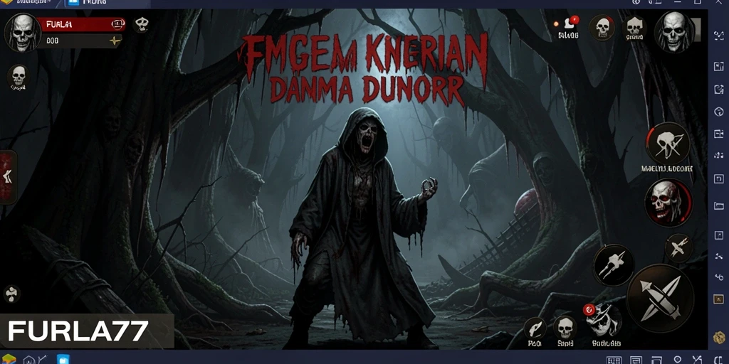 Tampak gameplay FURLA77 dengan suasana Horror yang mencekam.