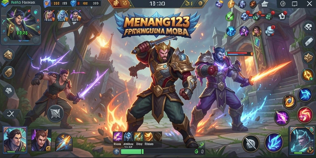 Screenshot memperlihatkan aksi intens dalam gameplay MOBA.
