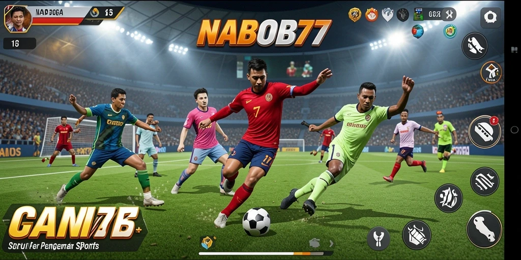 Screenshot NABOB77 menampilkan momen seru dalam permainan olahraga.