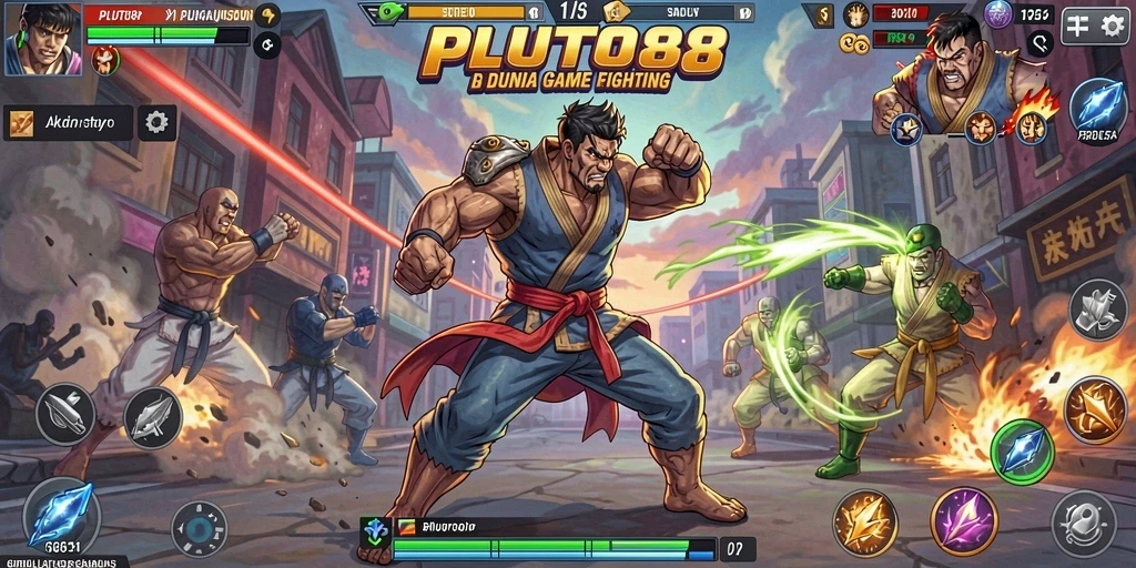 Tampilan seru dari gameplay PLUTO88 dengan aksi bertarung dinamis.