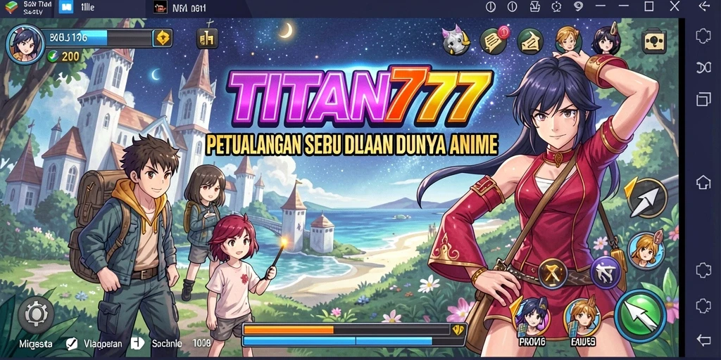 Screenshot gameplay TITAN777 yang menghidupkan dunia Anime.