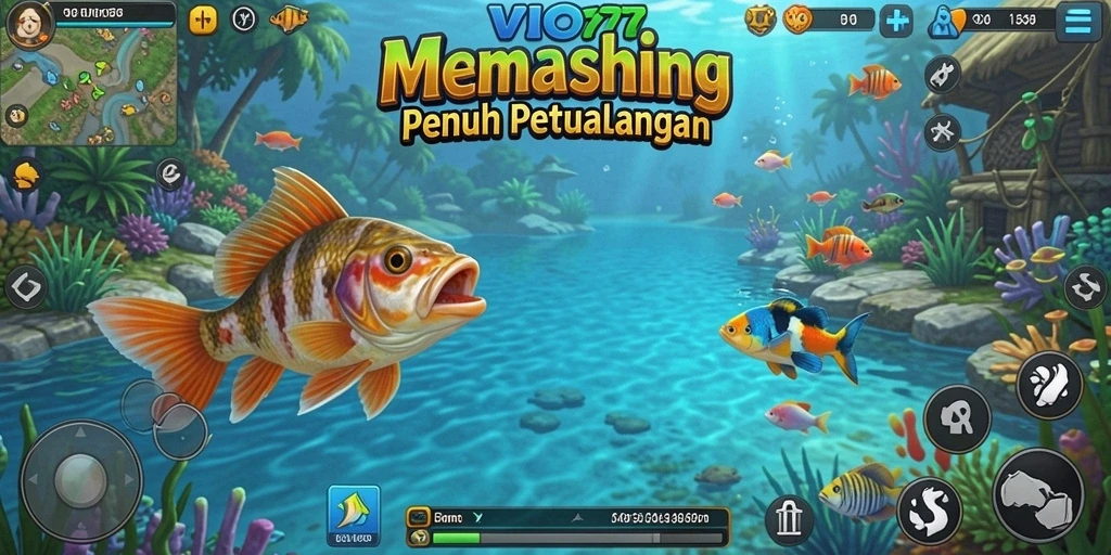 Screenshot gameplay VIO77 dengan aksi memancing yang seru.