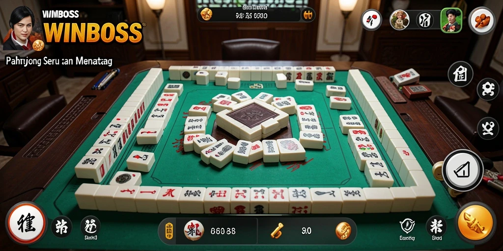 Screenshot gameplay WINBOSS menampilkan suasana permainan Mahjong yang seru.